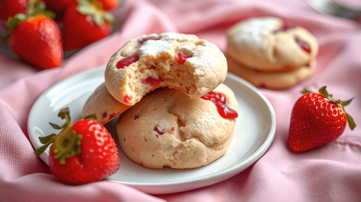 Strawberry Cake Cookies