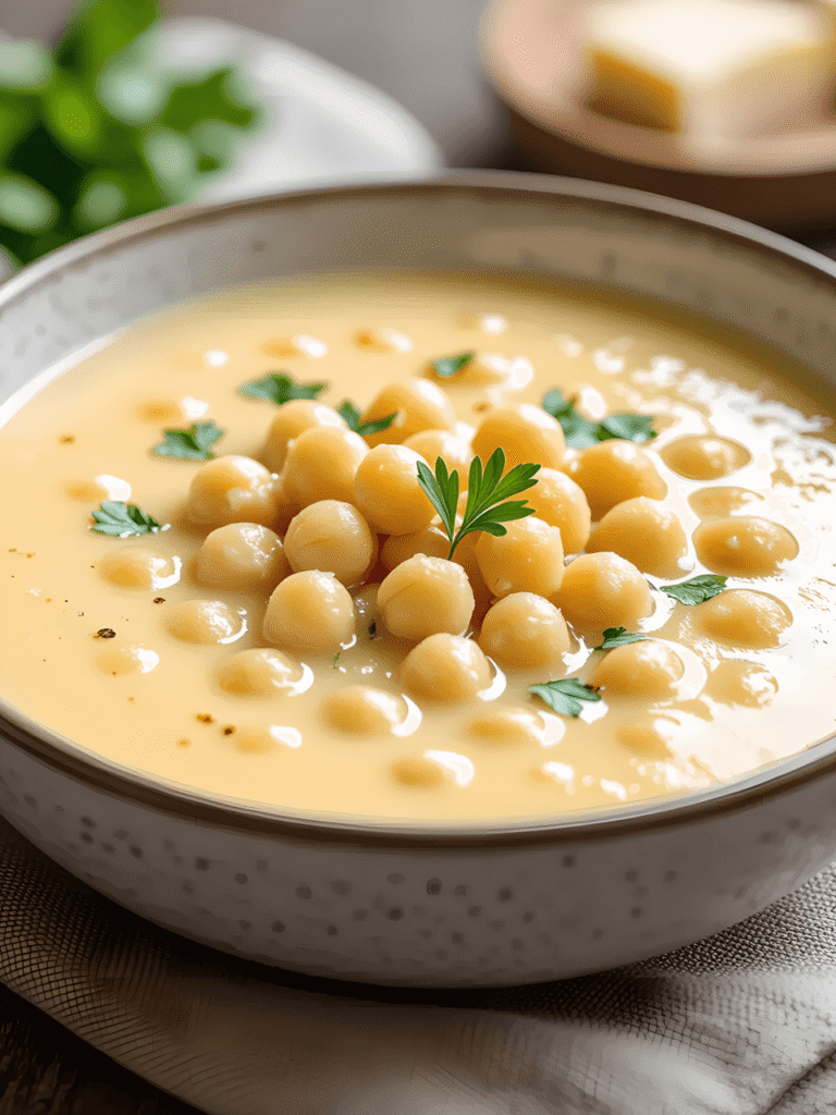 Creamy Garlic Chickpea Soup: Your New Weeknight Vegan Favorite! 3 Step-by-step making of Creamy Garlic Chickpea Soup in progress