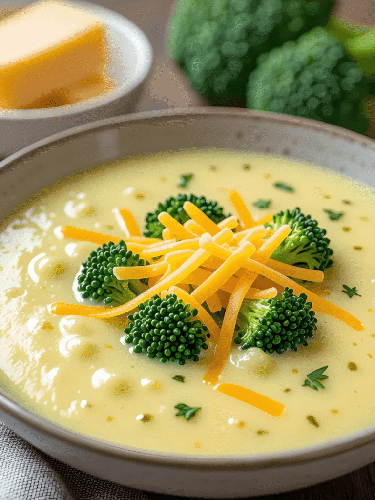 High Protein Broccoli Cheddar Soup: The Cozy Classic, Reimagined! 3 Step-by-step making of High Protein Broccoli Cheddar Soup in progress