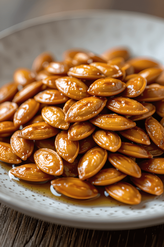 Irresistible Honey Roasted Pumpkin Seeds Recipe 2 Fresh ingredients for Honey Roasted Pumpkin Seeds on rustic board