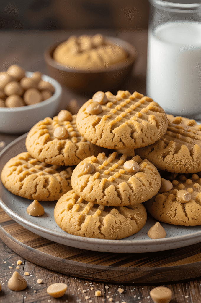 The Easiest Cake Mix Peanut Butter Cookies You'll Ever Make 2 Simple ingredients for Cake Mix Peanut Butter Cookies on rustic board