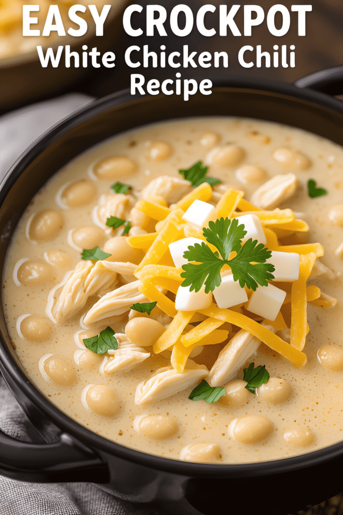 The Easiest Crockpot White Chicken Chili (Healthy & Delicious!) 2 Delicious Creamy White Chicken Chili