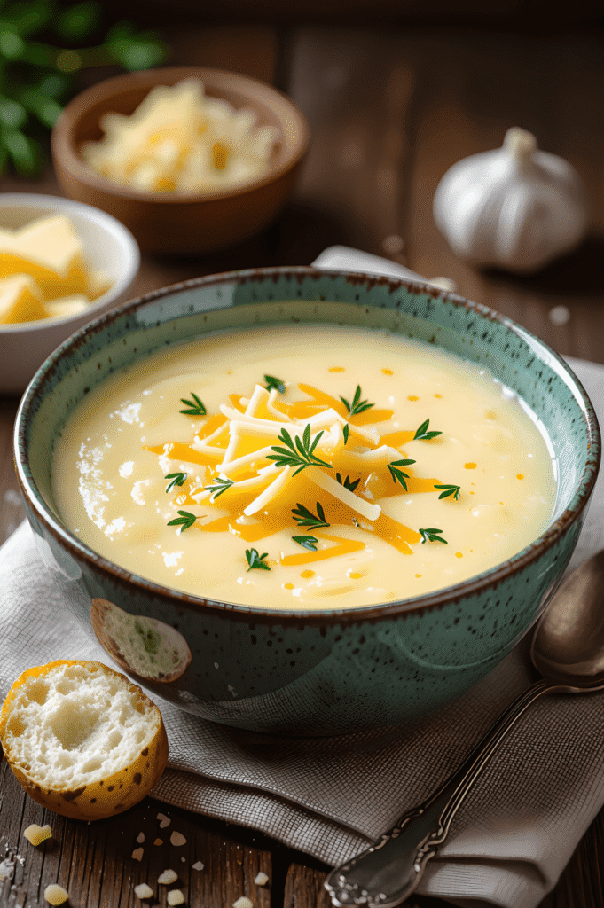 Cheddar Garlic Herb Potato Soup 2 Cheddar Garlic Herb Potato