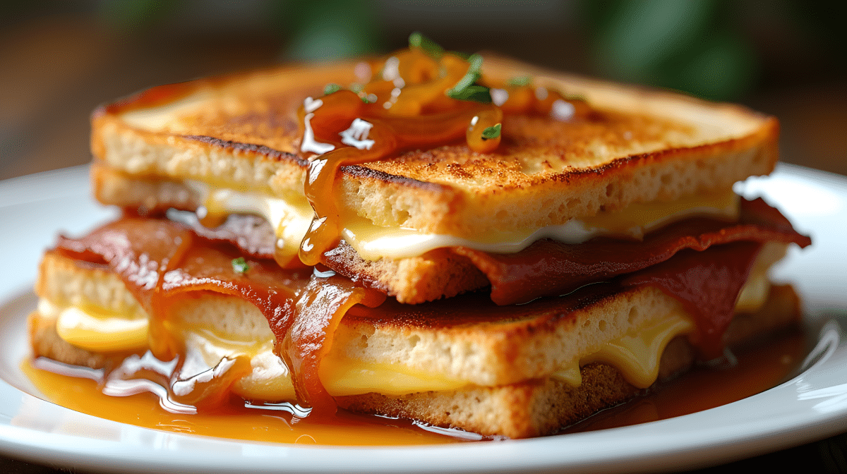 Bacon and Caramelized Onion Grilled Cheese Sandwiches 1 Bacon and Caramelized Onion Grilled Cheese Sandwiches