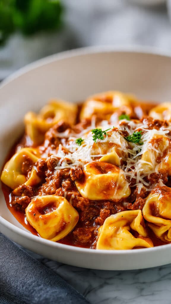 Cheesy Beef Enchilada Tortellini 2 Cheesy Beef Enchilada Tortellini