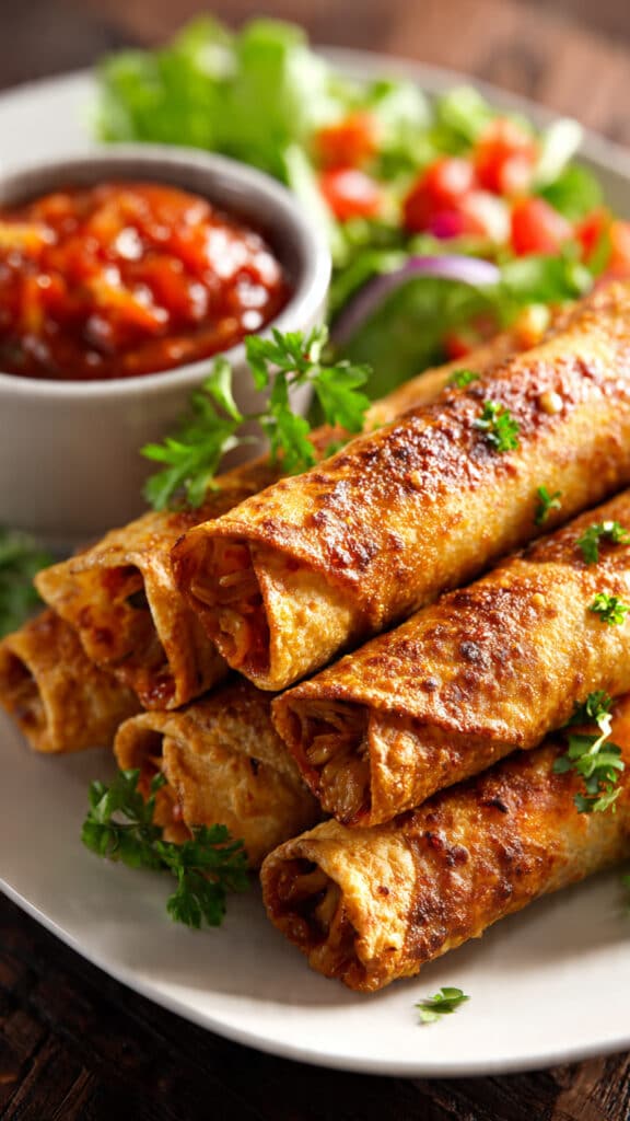 Crunchy Oven-Baked Chicken Taquitos 2 Crunchy Oven-Baked Chicken Taquitos