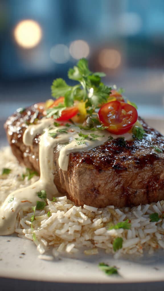 best steak queso rice recipe hyperrealistic 1