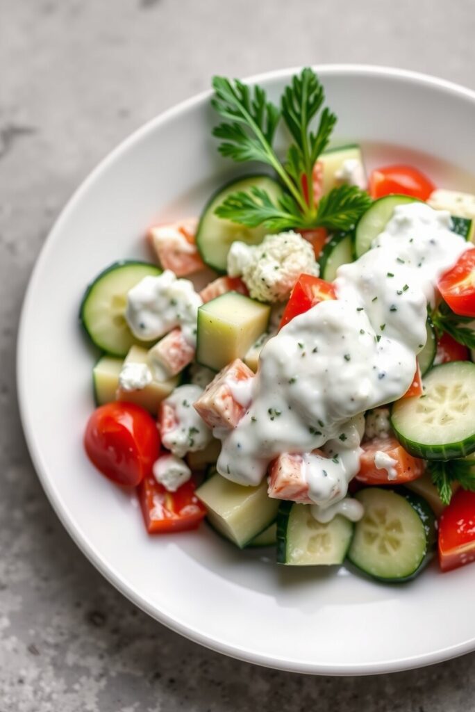Creamy Cucumber Salad with Greek Yogurt Dressing