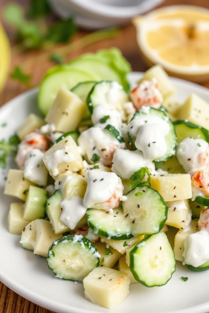 Creamy Cucumber Salad with Greek Yogurt Dressing