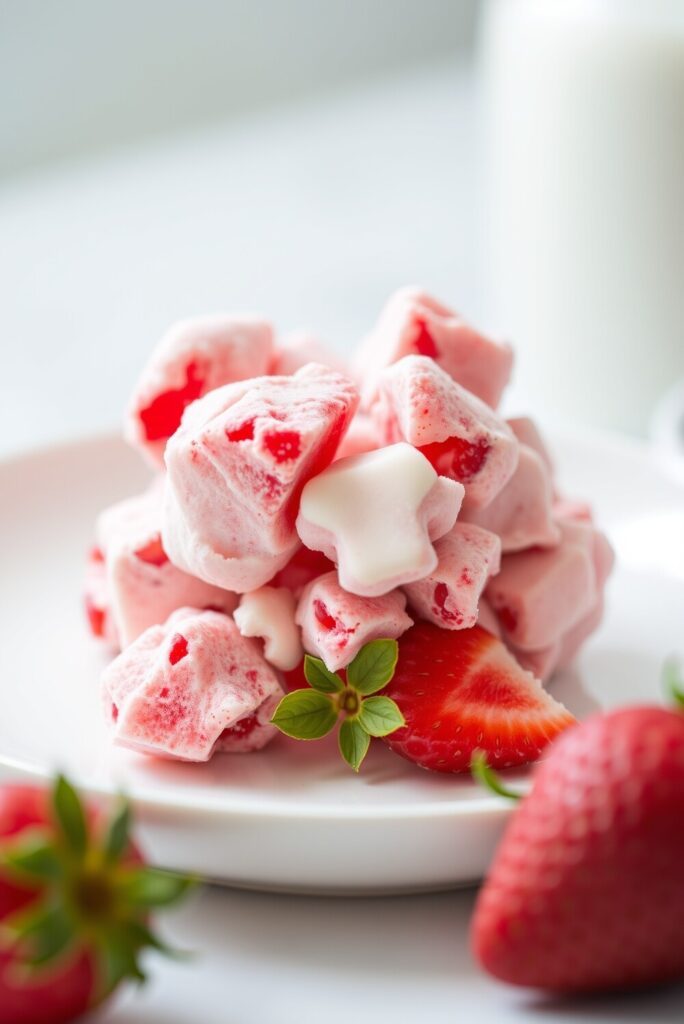 Frozen Strawberry Yogurt Clusters