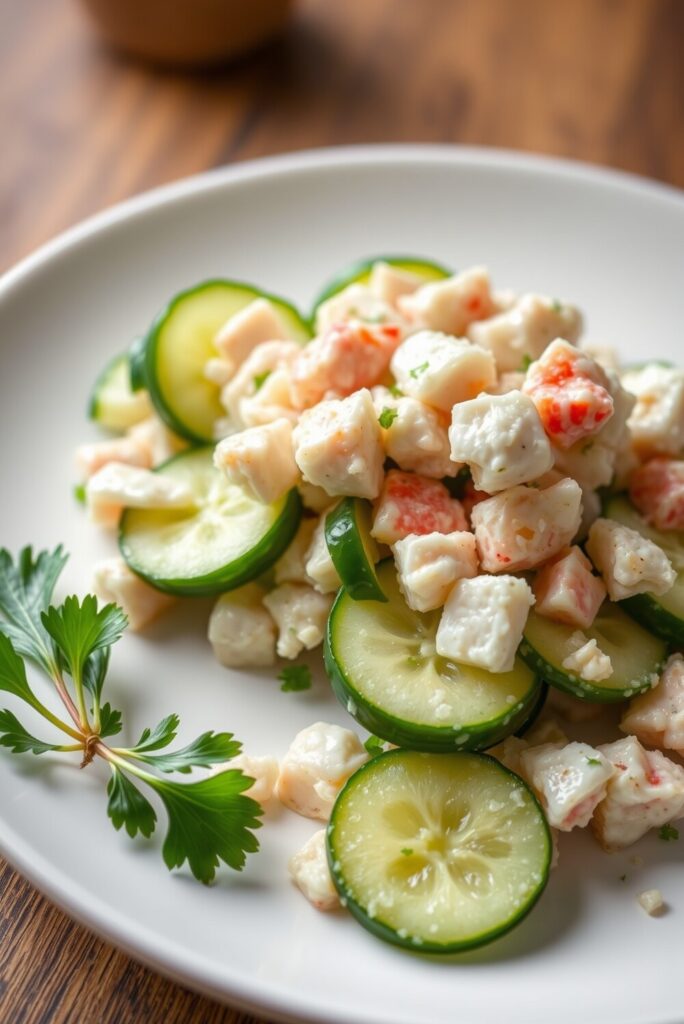 Quick Cucumber Salad with Crab Meat