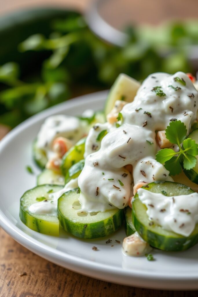Creamy Cucumber Salad with Greek Yogurt Dressing