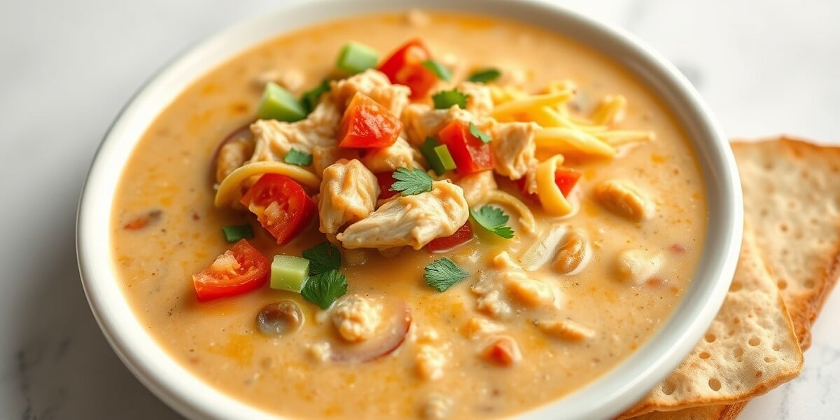 Slow Cooker Creamy Chicken Tortilla Soup