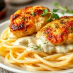 Garlic Butter Chicken Bites With Creamy Parmesan Pasta