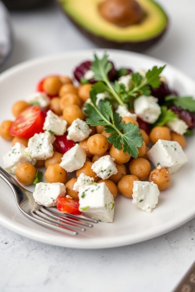 Chickpea Feta Avocado Salad Recipe With Refreshing Mediterranean Flavors 2 Chickpea Feta Avocado Salad