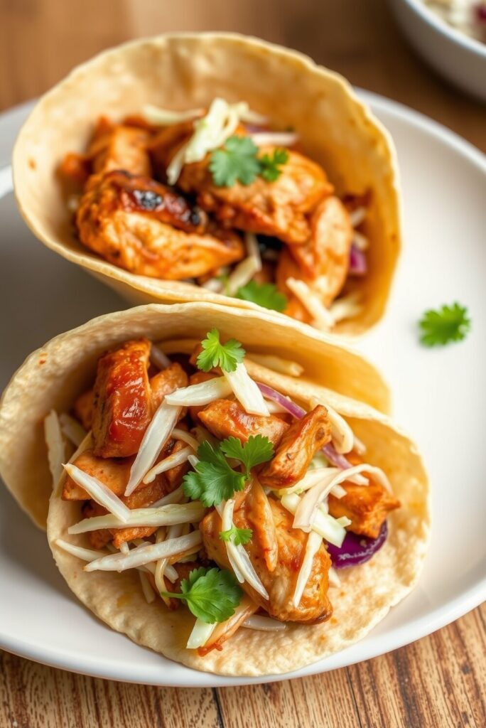 BBQ Chicken Coleslaw Wraps