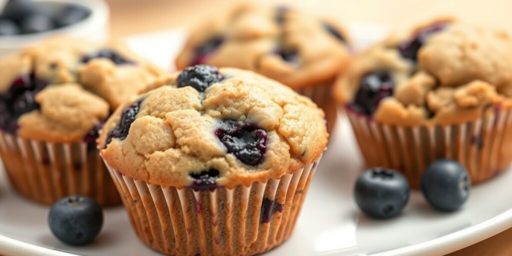 Healthy Greek Yogurt Blueberry Protein Muffins