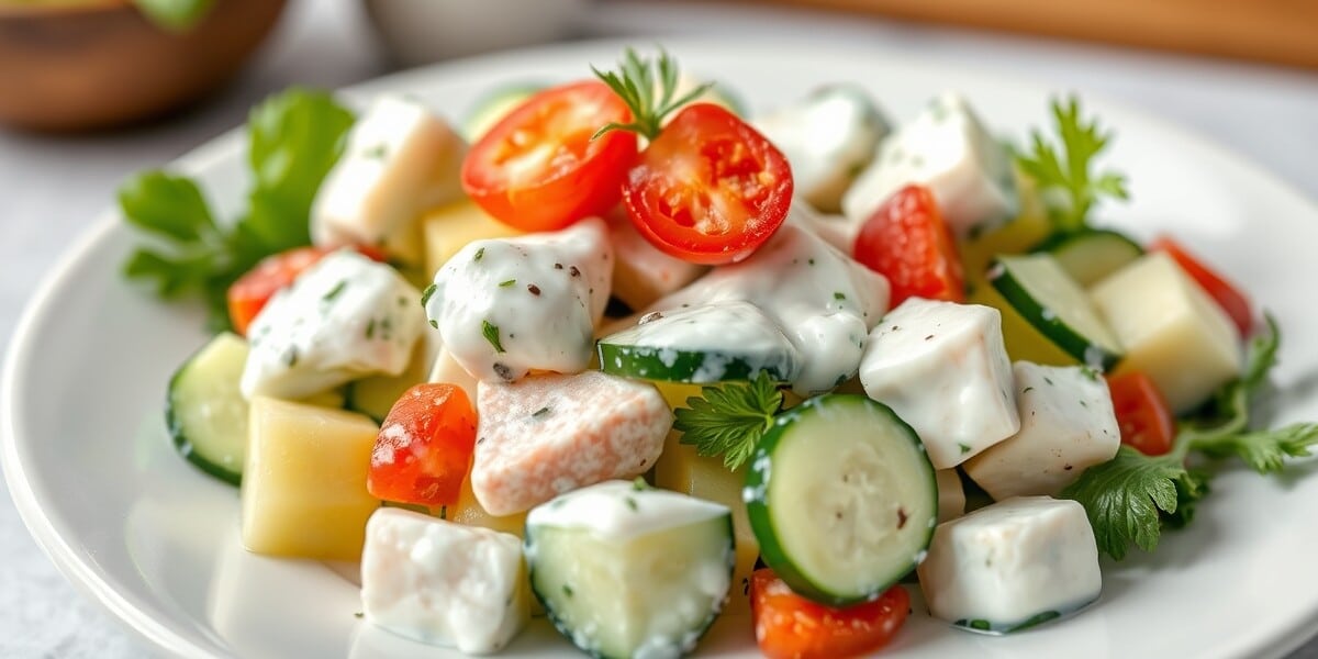 Creamy Cucumber Salad with Greek Yogurt Dressing