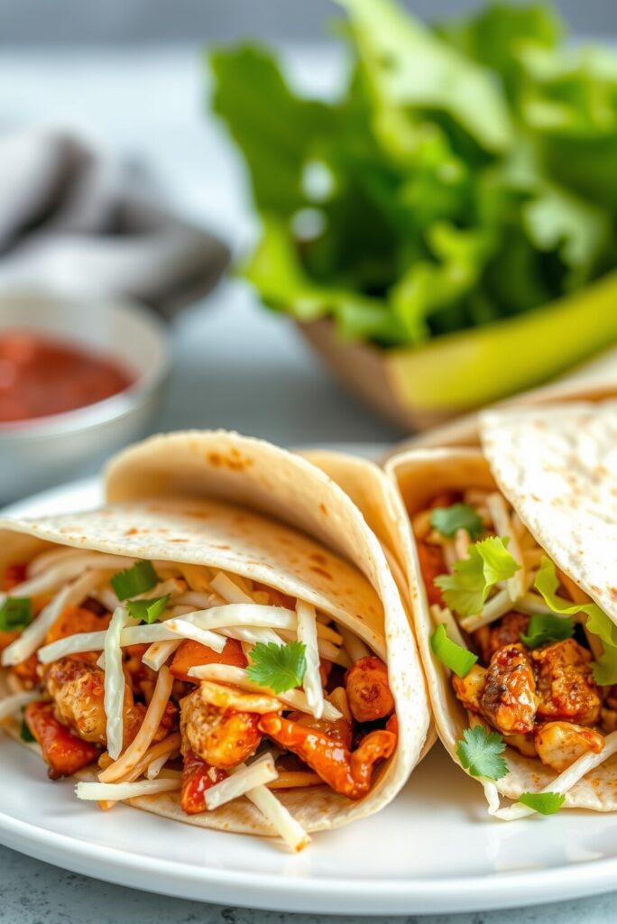 BBQ Chicken Coleslaw Wraps