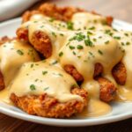 Pretzel Chicken with Creamy Mustard-Cheddar Sauce