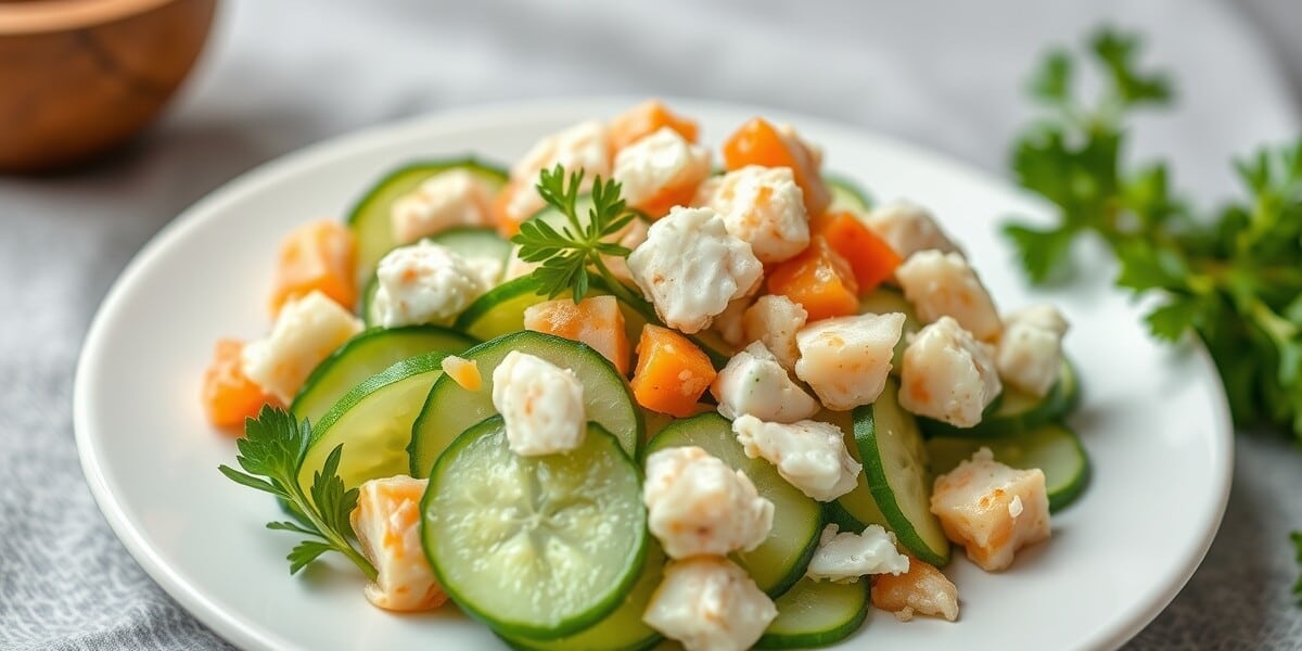 Quick Cucumber Salad with Crab Meat
