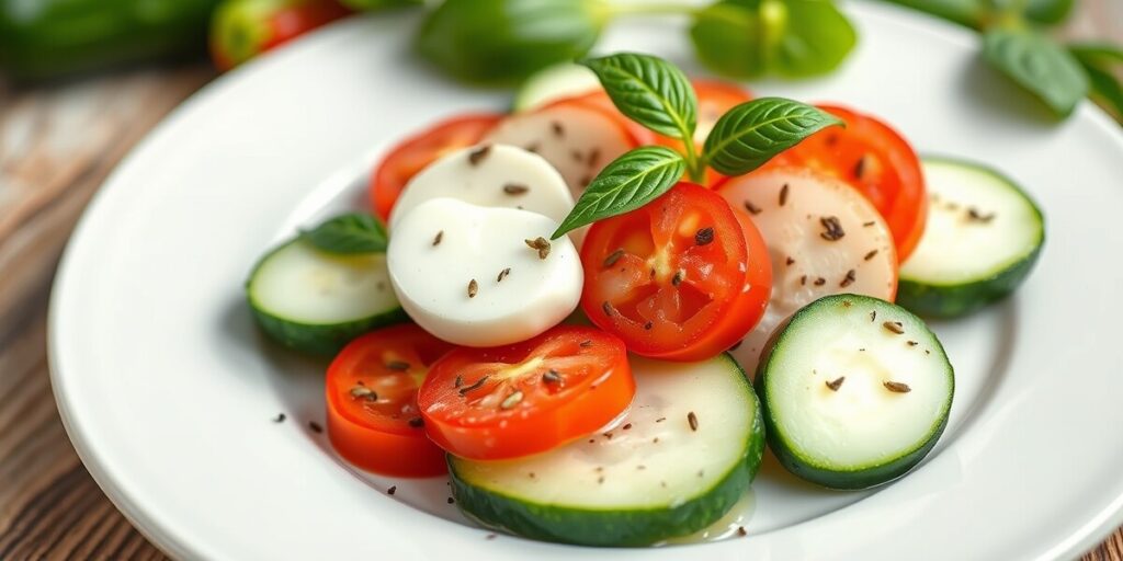 Easy Cucumber Caprese Salad