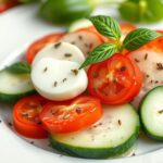 Easy Cucumber Caprese Salad