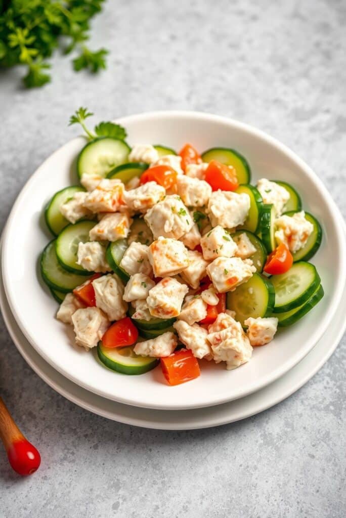 Quick Cucumber Salad with Crab Meat