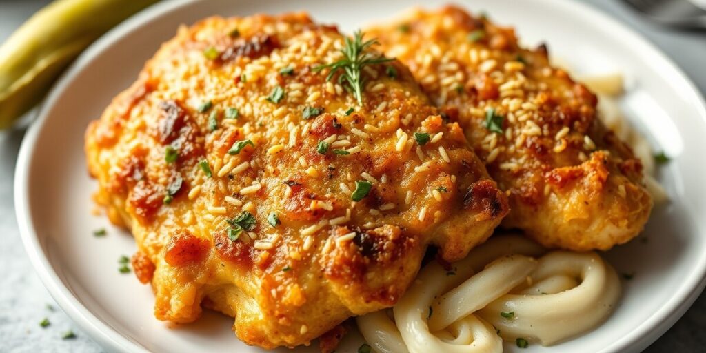 Crispy Dill Pickle Parmesan Chicken